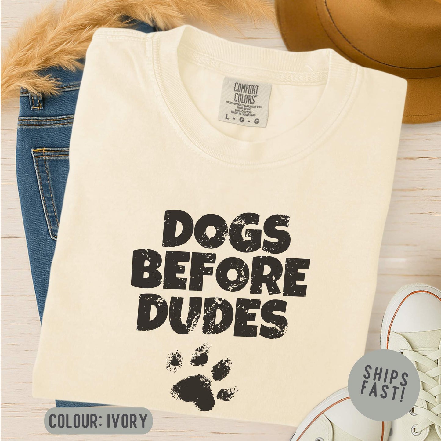 Comfort Color Dogs Before Dudes T-Shirt