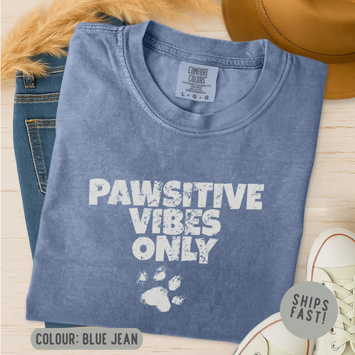 Comfort Colors Pawsitive Vibes Only T-Shirt