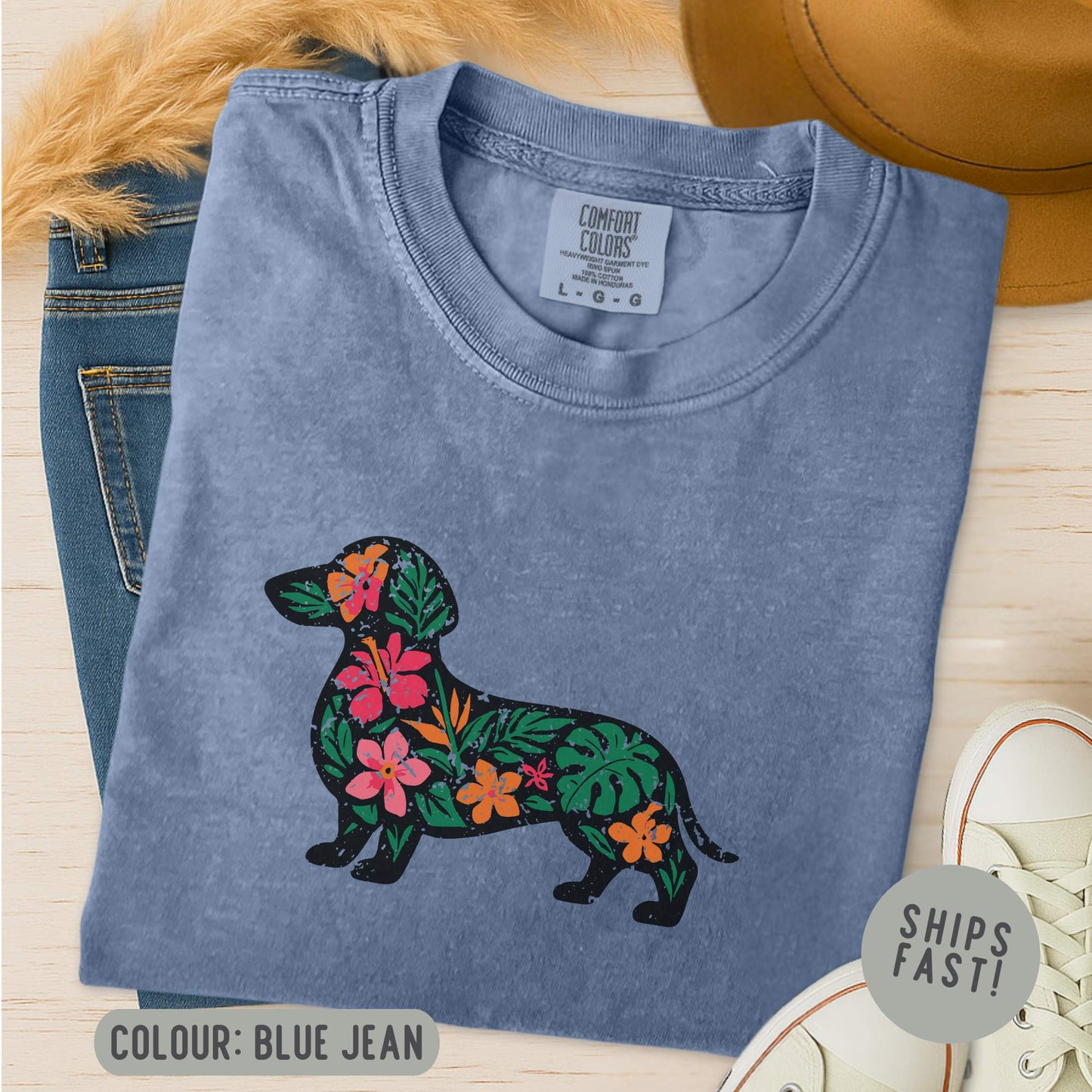 Floral Dachshund T-Shirt