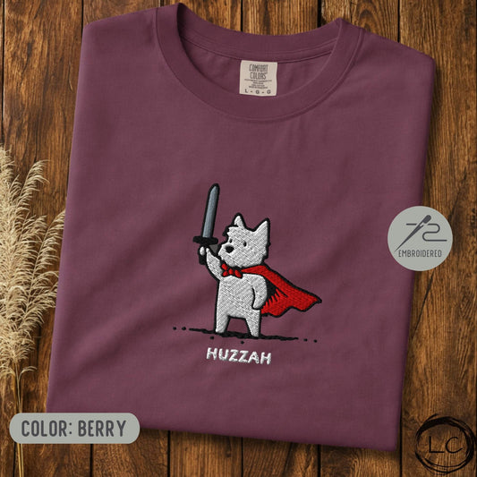 Embroidered Westie Huzzah T-Shirt