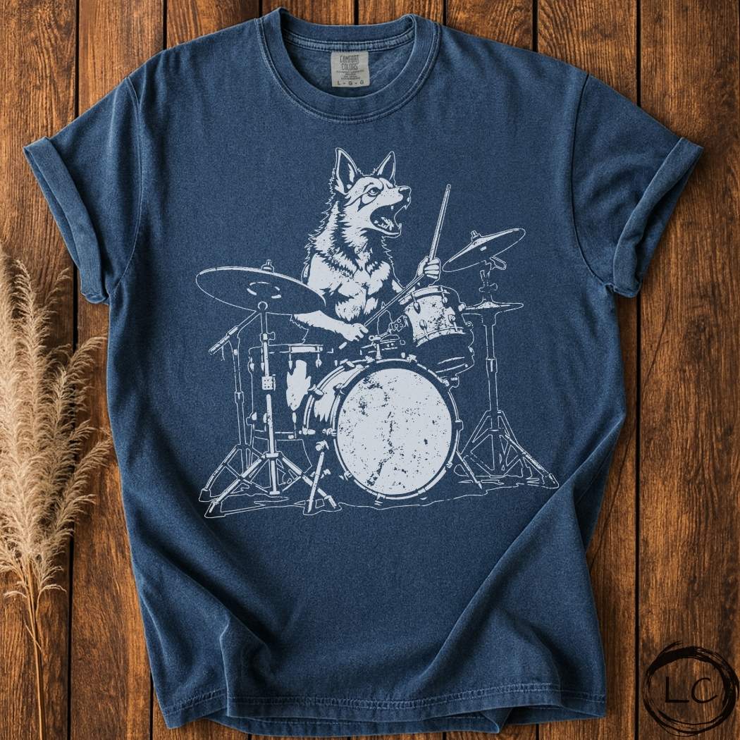 Dog Playing Drums T-Shirt
