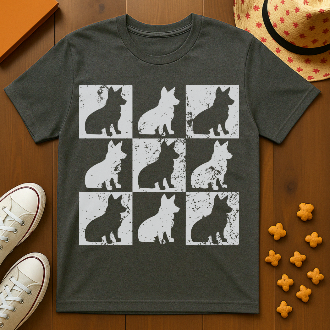 Corgi Block Print Style T-Shirt