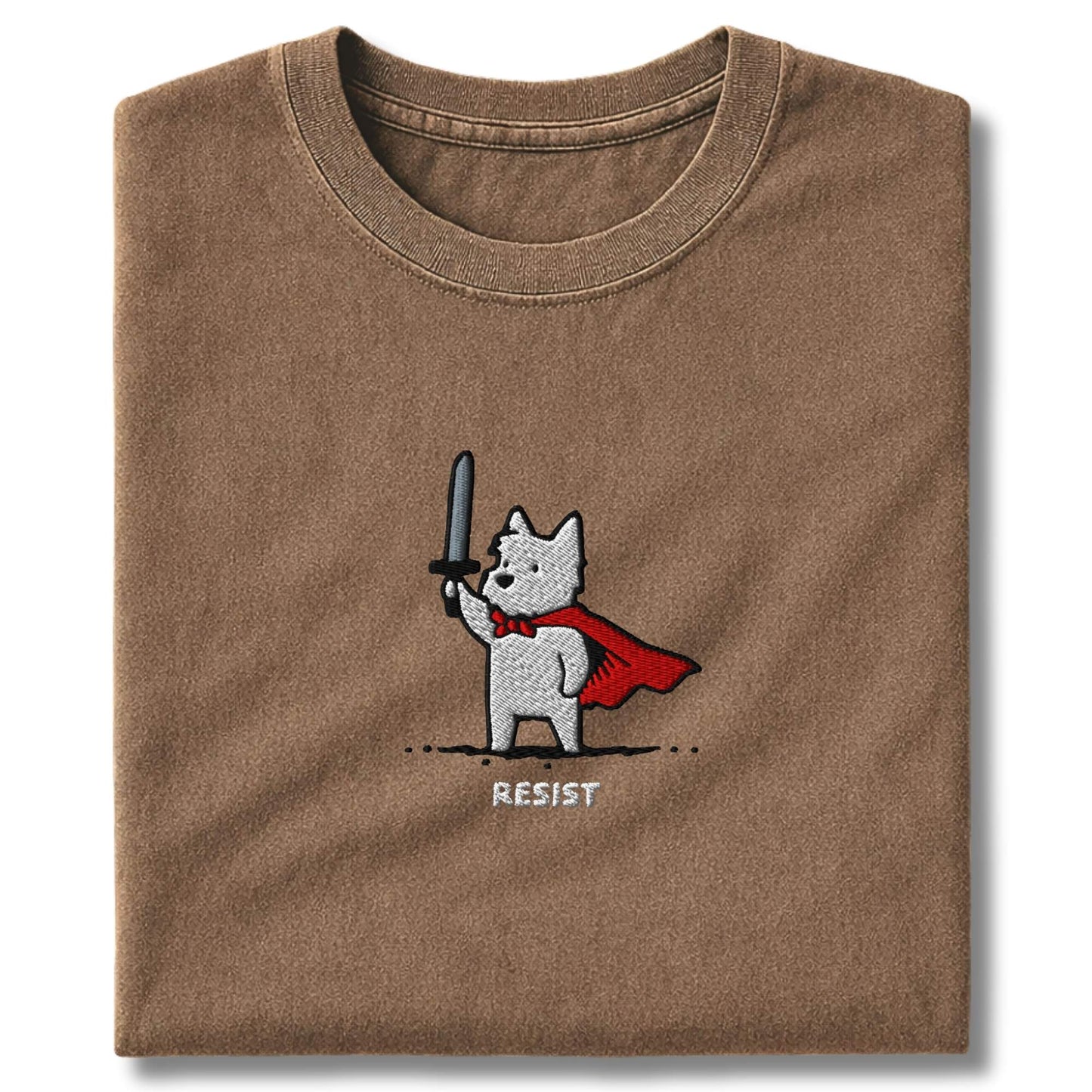 Embroidered Westie Resist T-Shirt