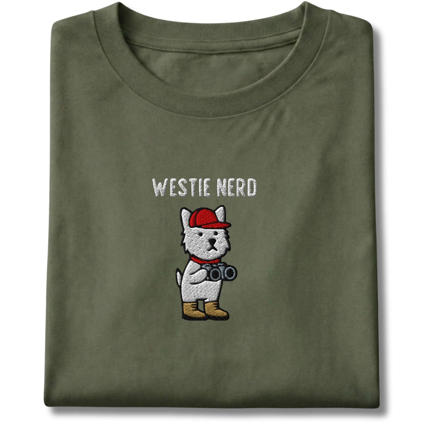 Embroidered Westie Nerd Tee