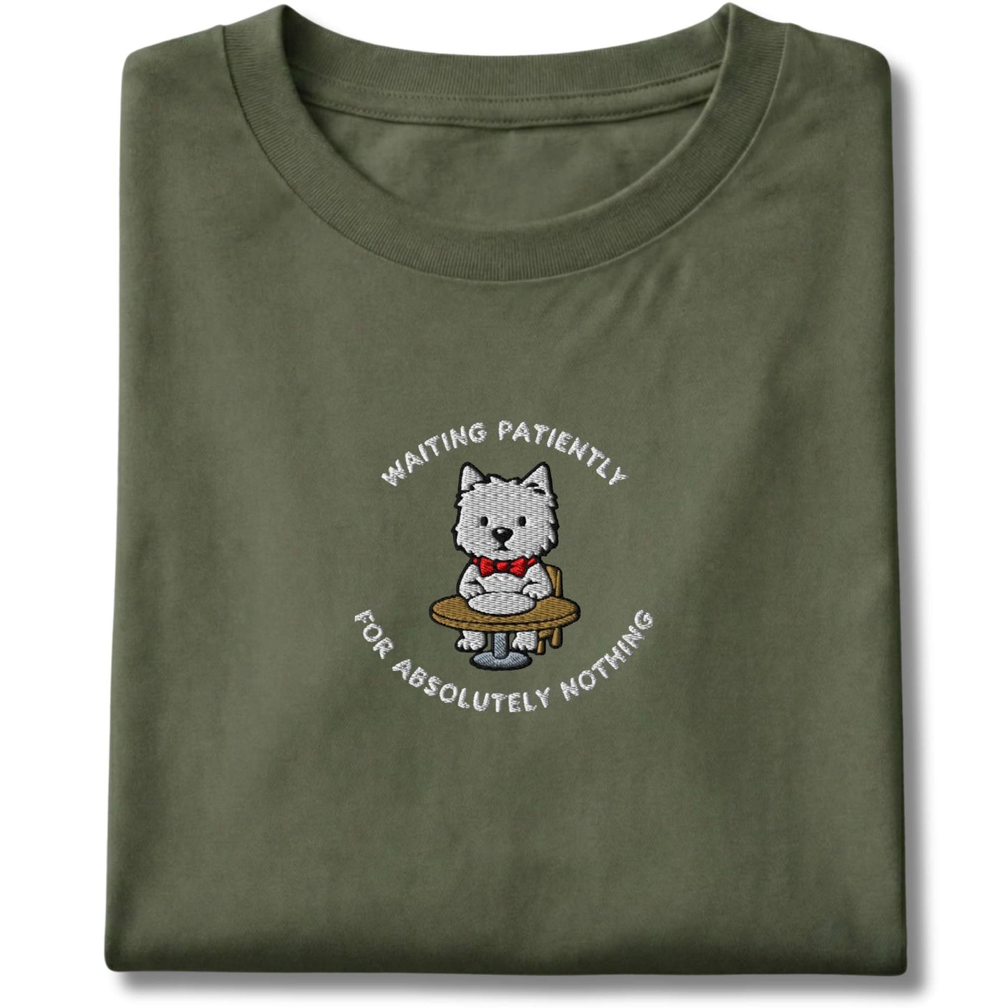 Embroidered Westie waiting Tee