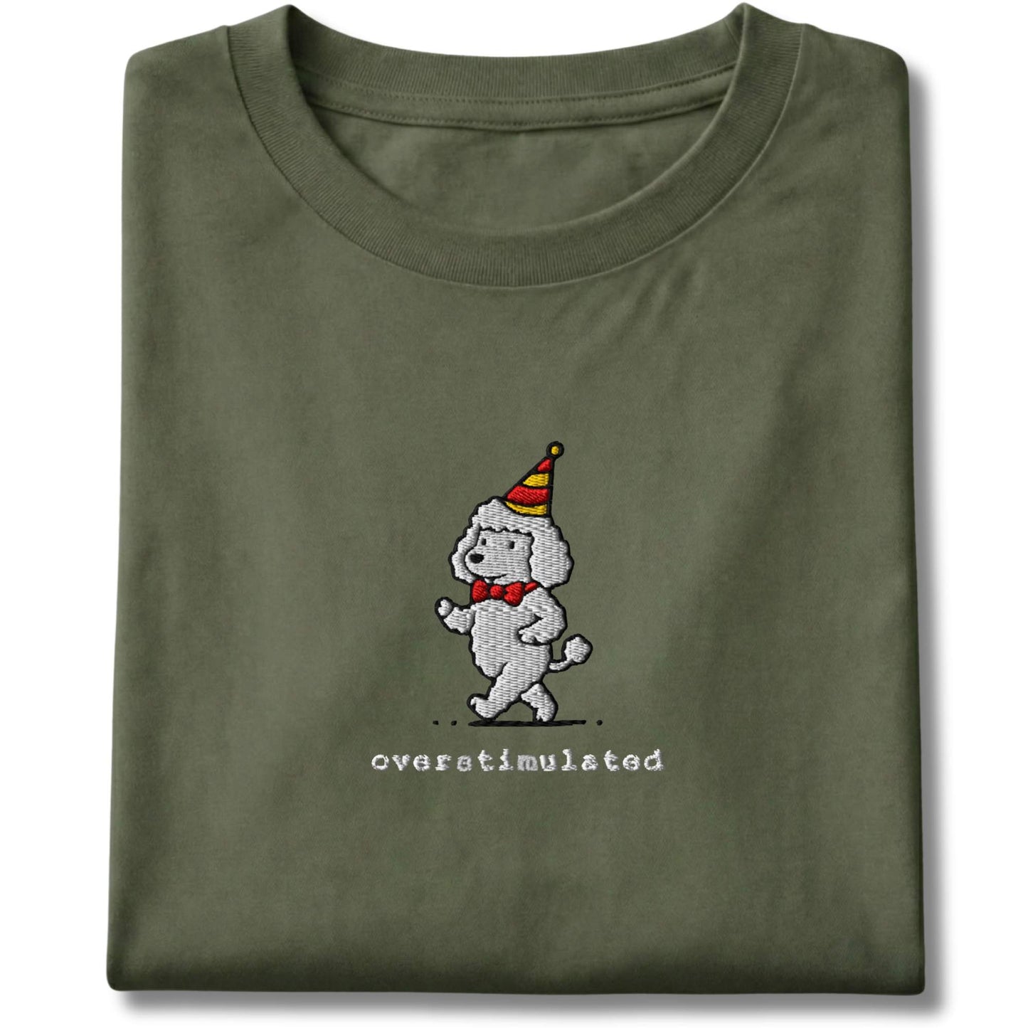 Embroidered Poodle Overstimulated Tee