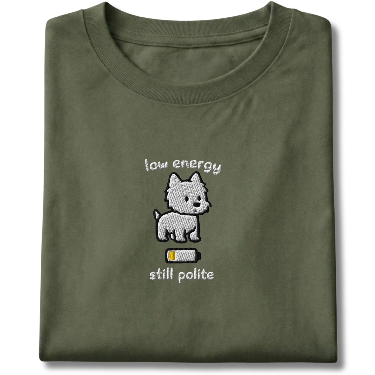 Embroidered Westie Low Energy Tee