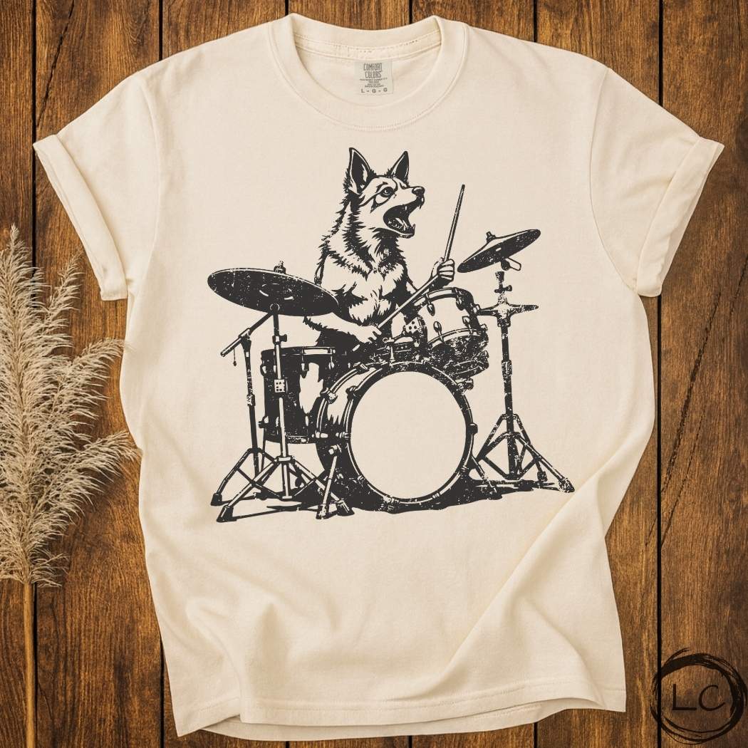 Dog Playing Drums T-Shirt