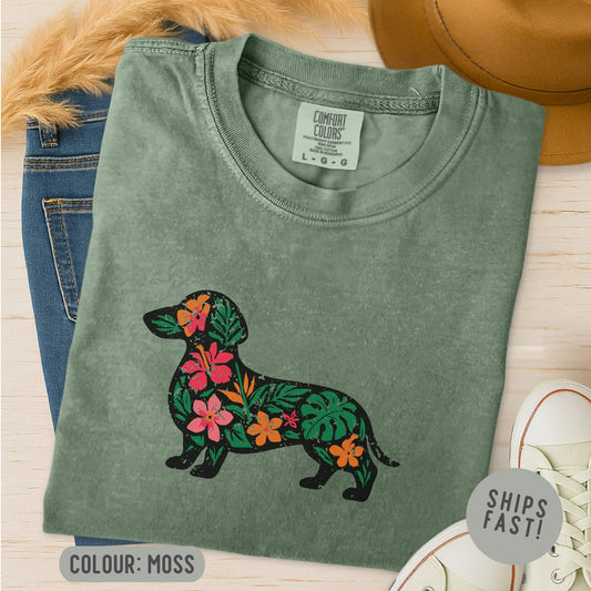 Floral Dachshund T-Shirt