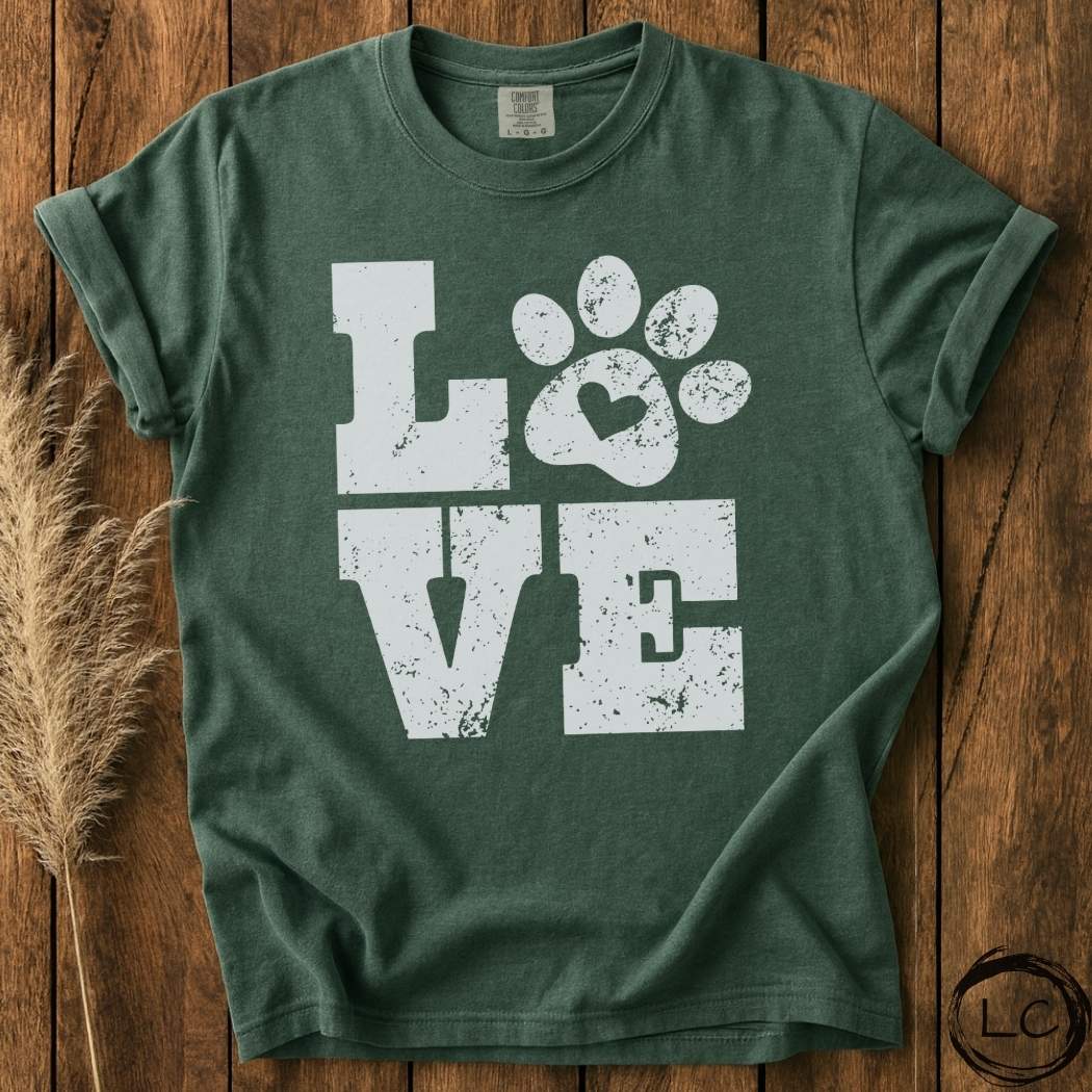 Love Paw Print Block T-Shirt