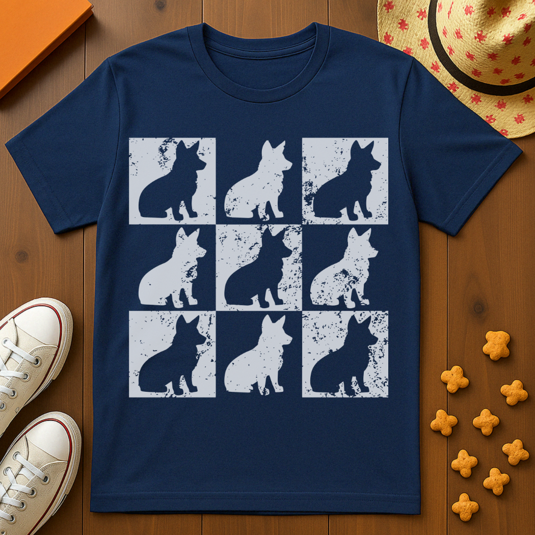 Corgi Block Print Style T-Shirt