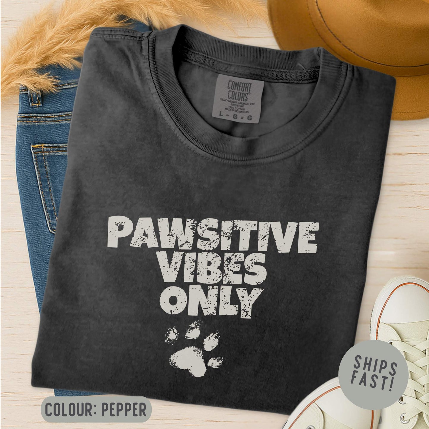 Comfort Colors Pawsitive Vibes Only T-Shirt