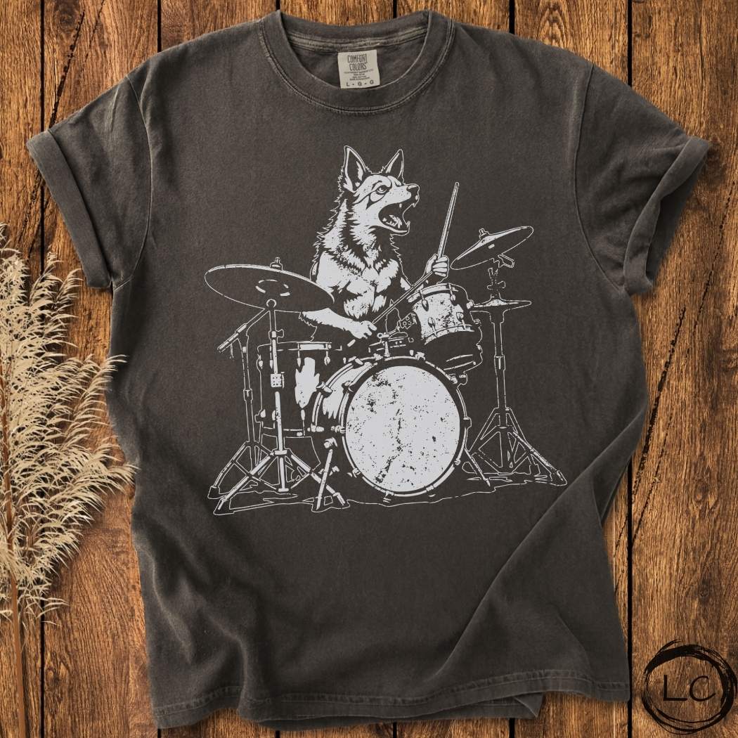 Dog Playing Drums T-Shirt
