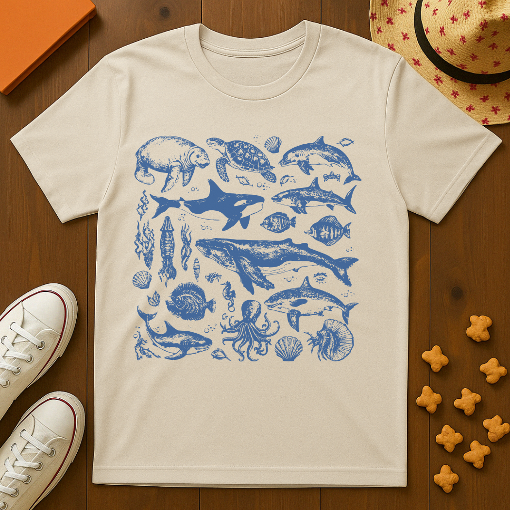 Vintage style Sea Life T-Shirt