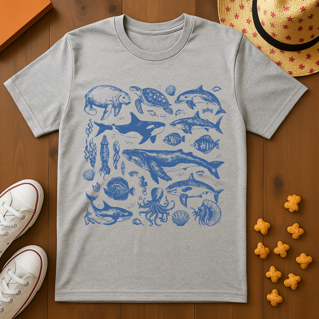 Vintage style Sea Life T-Shirt