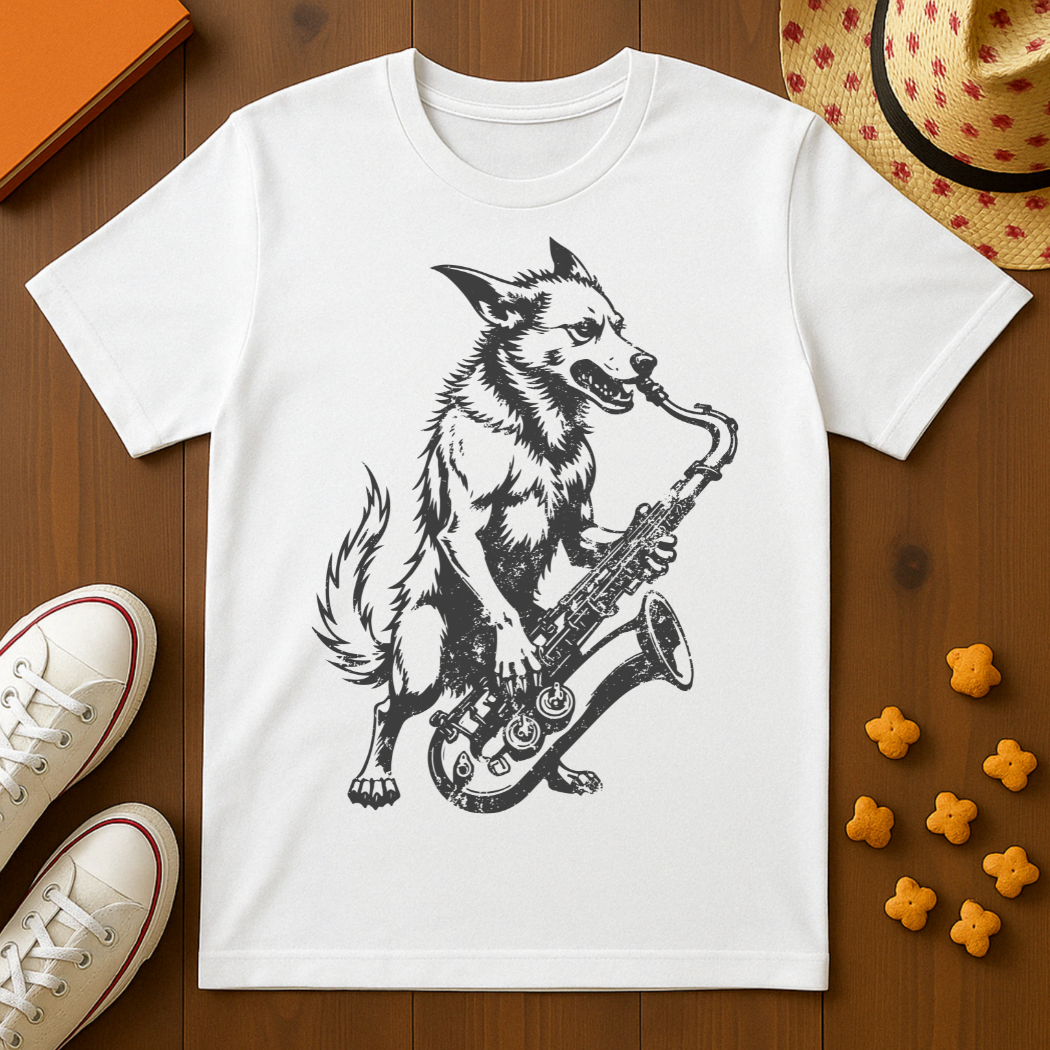 Dog Playing Saxophone T-Shirt