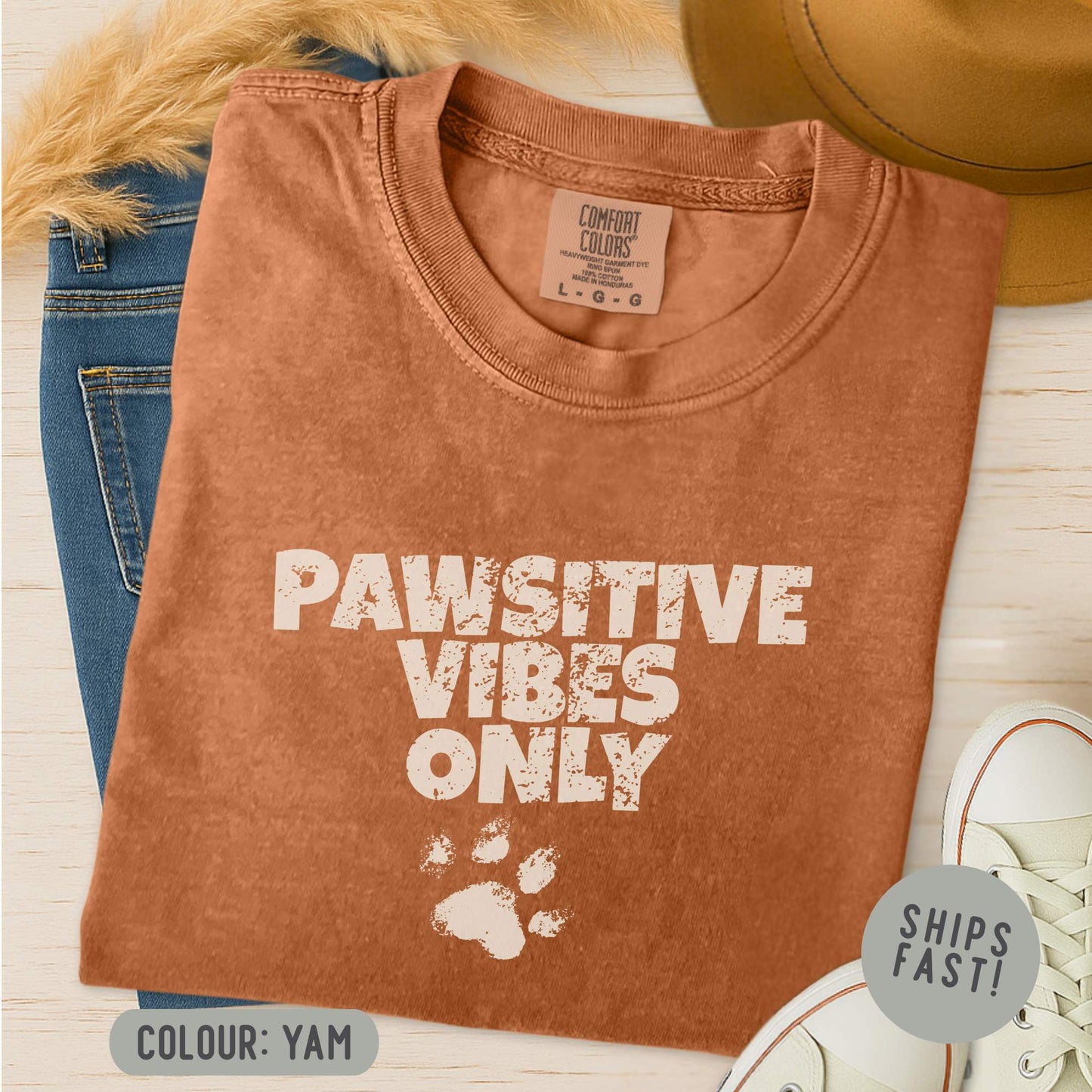 Comfort Colors Pawsitive Vibes Only T-Shirt
