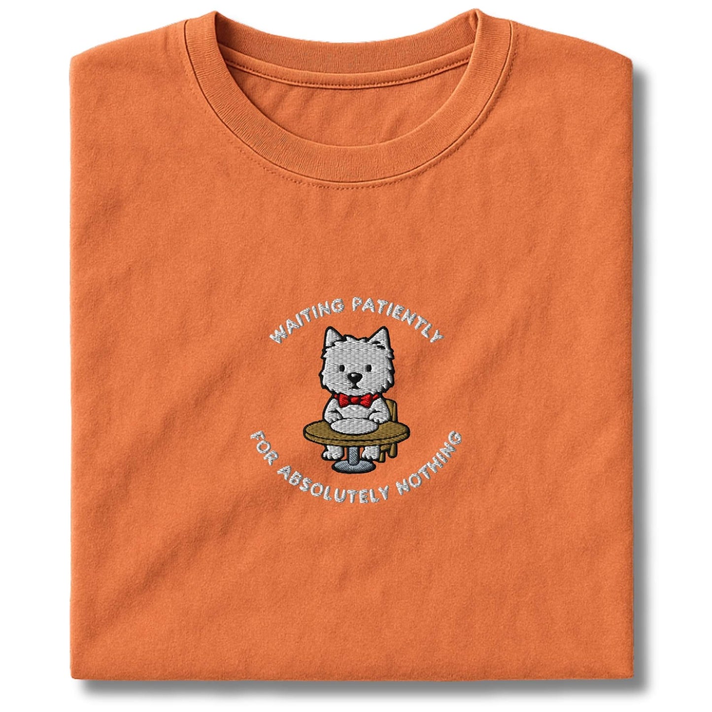 Embroidered Westie Waiting T-Shirt