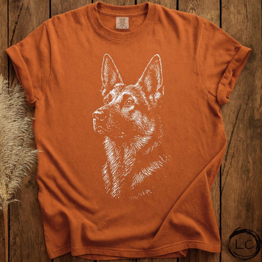German Shepherd Line Print T-Shirt