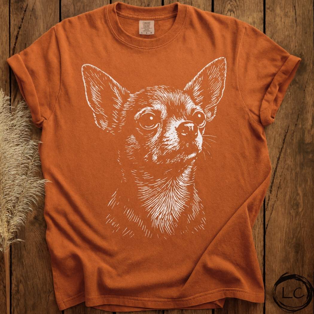 Chihuahua Line Print T-Shirt