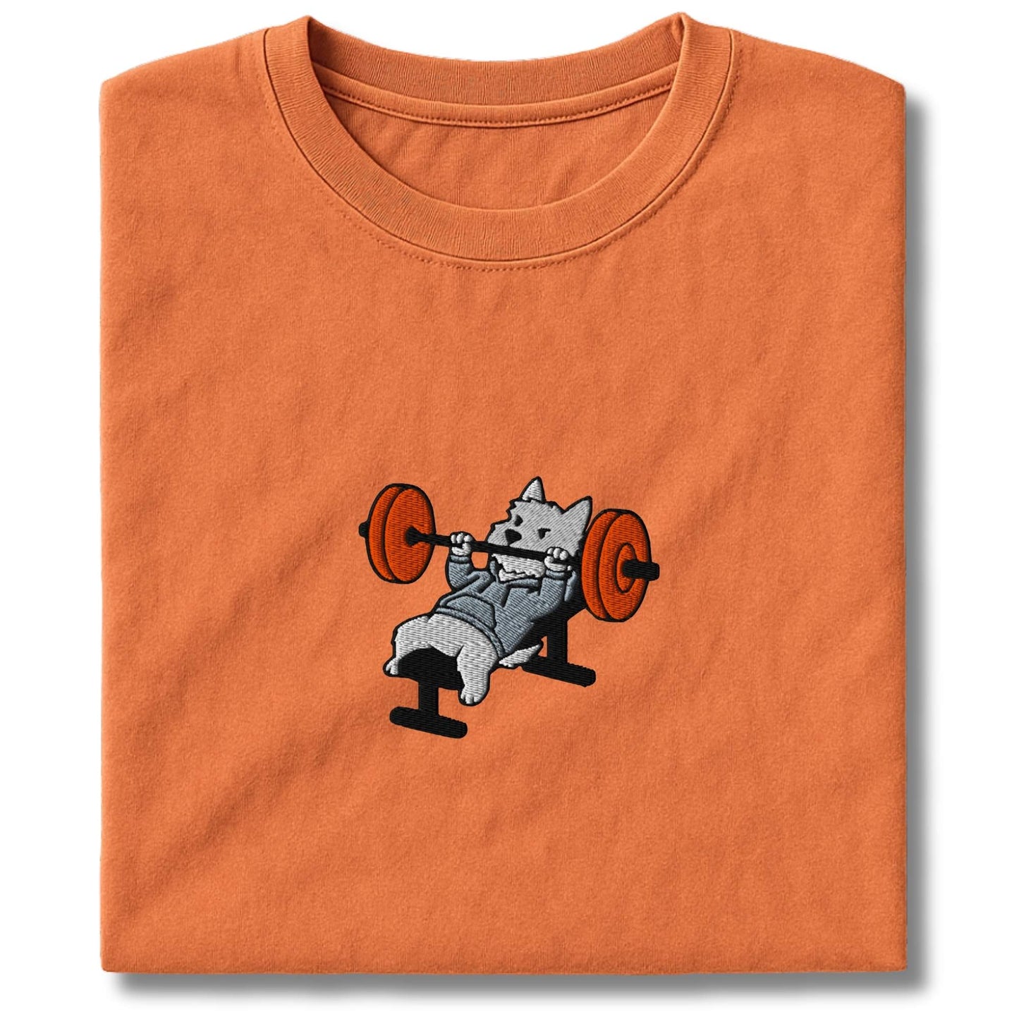 Embroidered Westie Bench Press T-Shirt