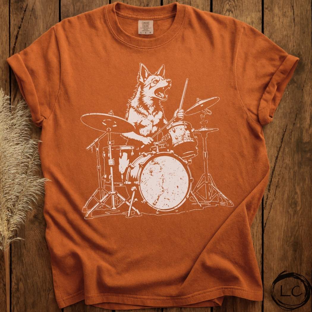Dog Playing Drums T-Shirt