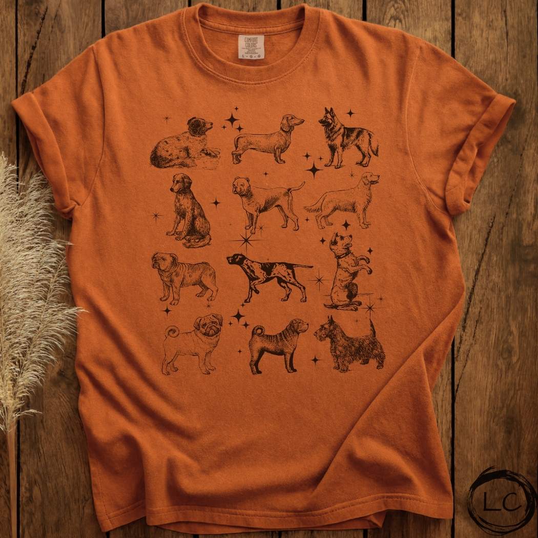 Vintage Style Dog Print T-Shirt