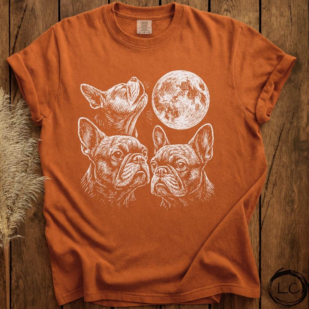 Three French Bulldog Moon T-Shirt