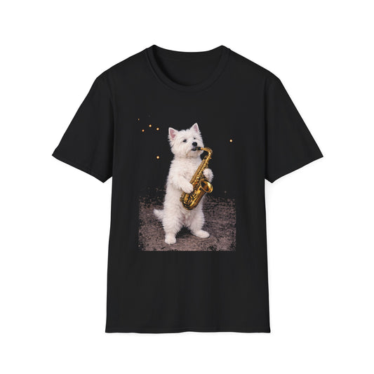 Westie on Sax Tee