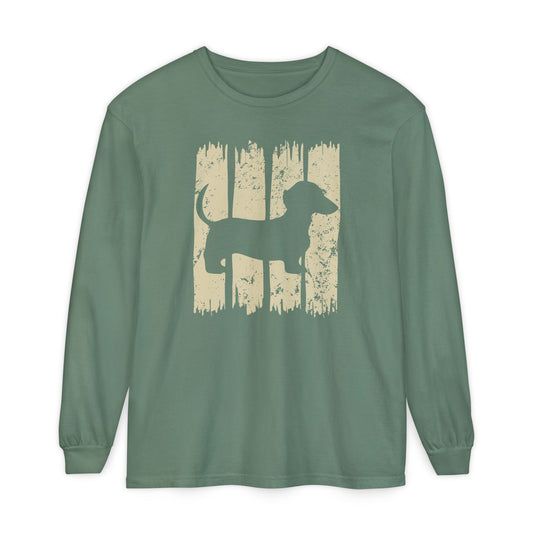 Dachshund Down Stroke Long Sleeve T-Shirt