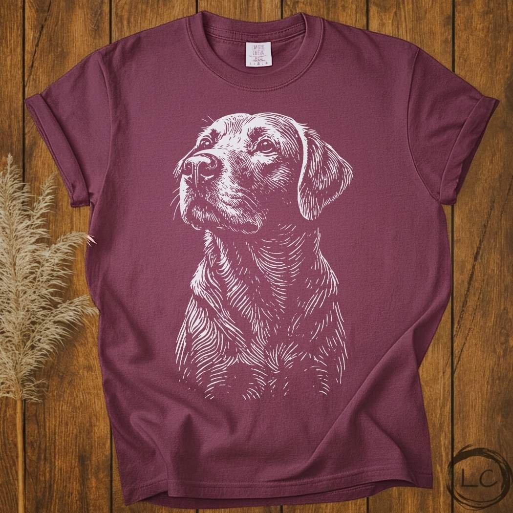 Labrador Retriever Line Print T-Shirt