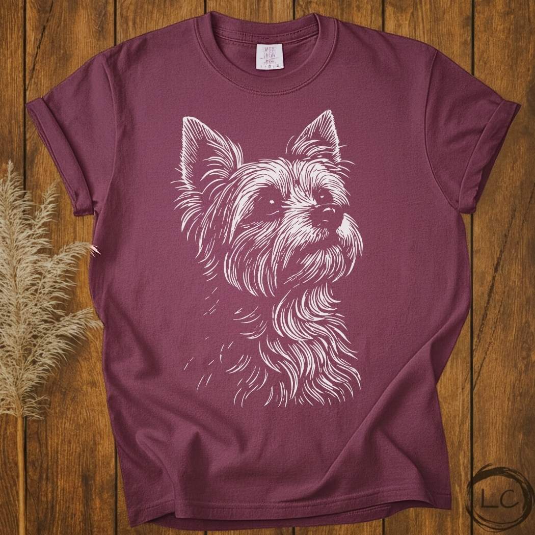 Yorkie Line Print T-Shirt