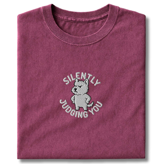 Embroidered Westie Judging You T-Shirt
