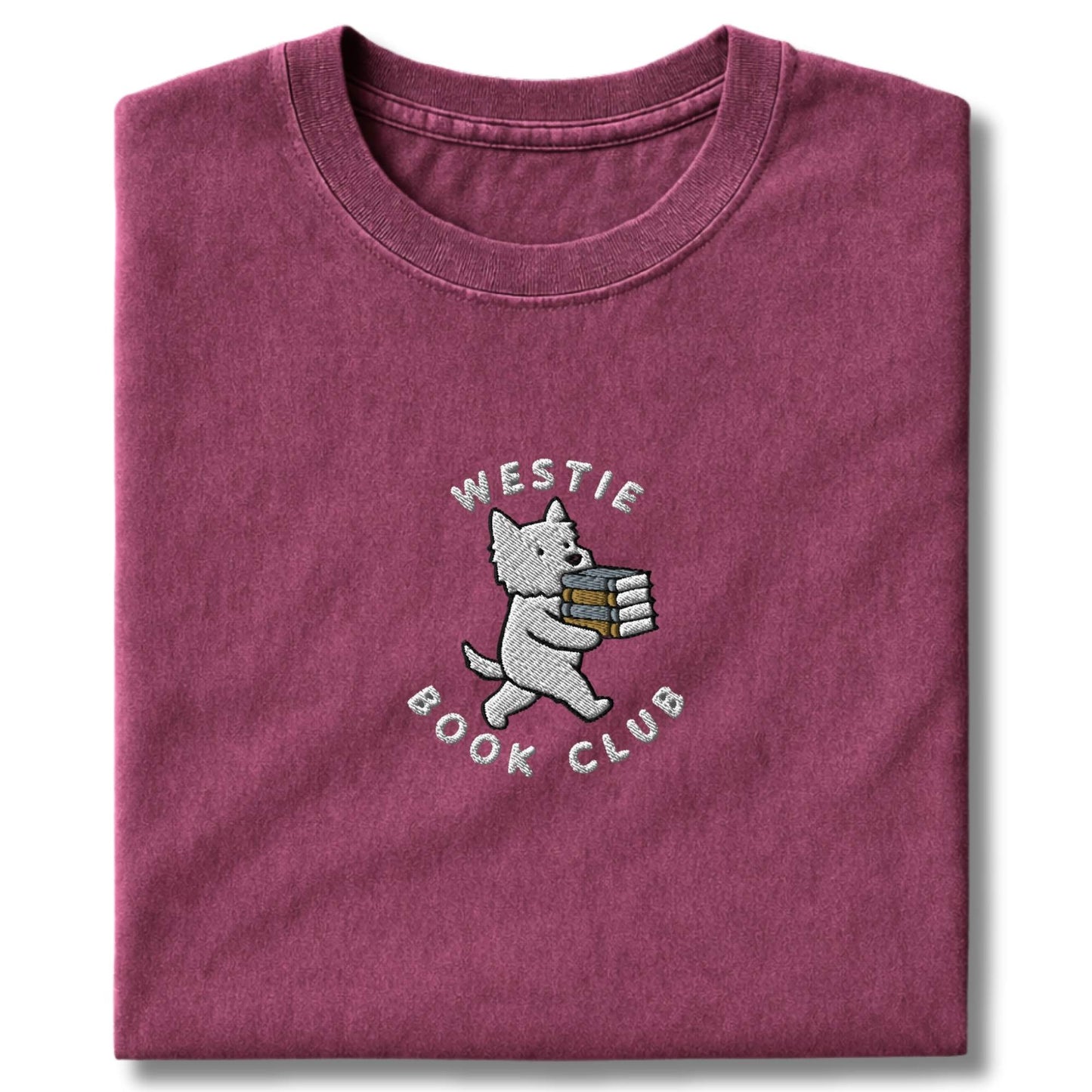 Embroidered Westie Book Club T-Shirt