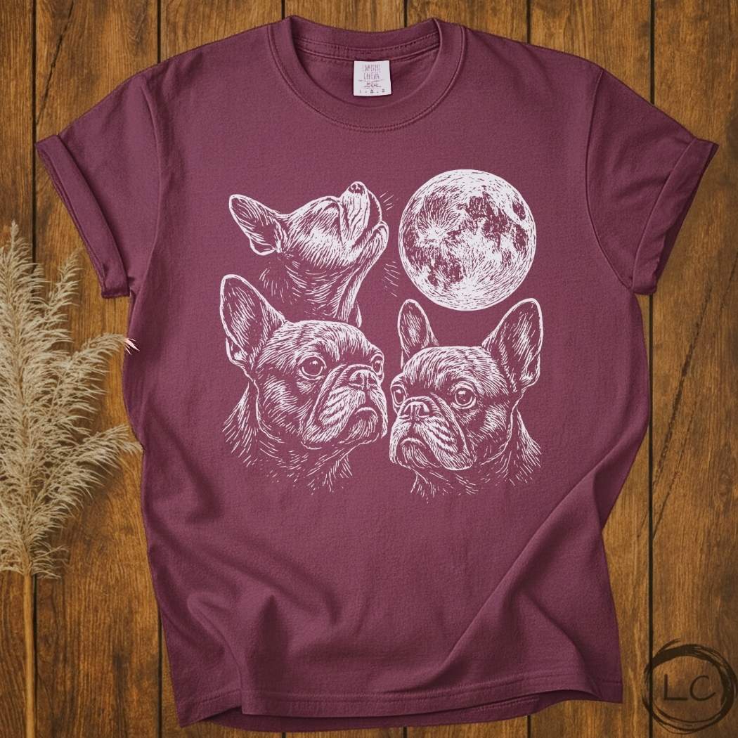 Three French Bulldog Moon T-Shirt