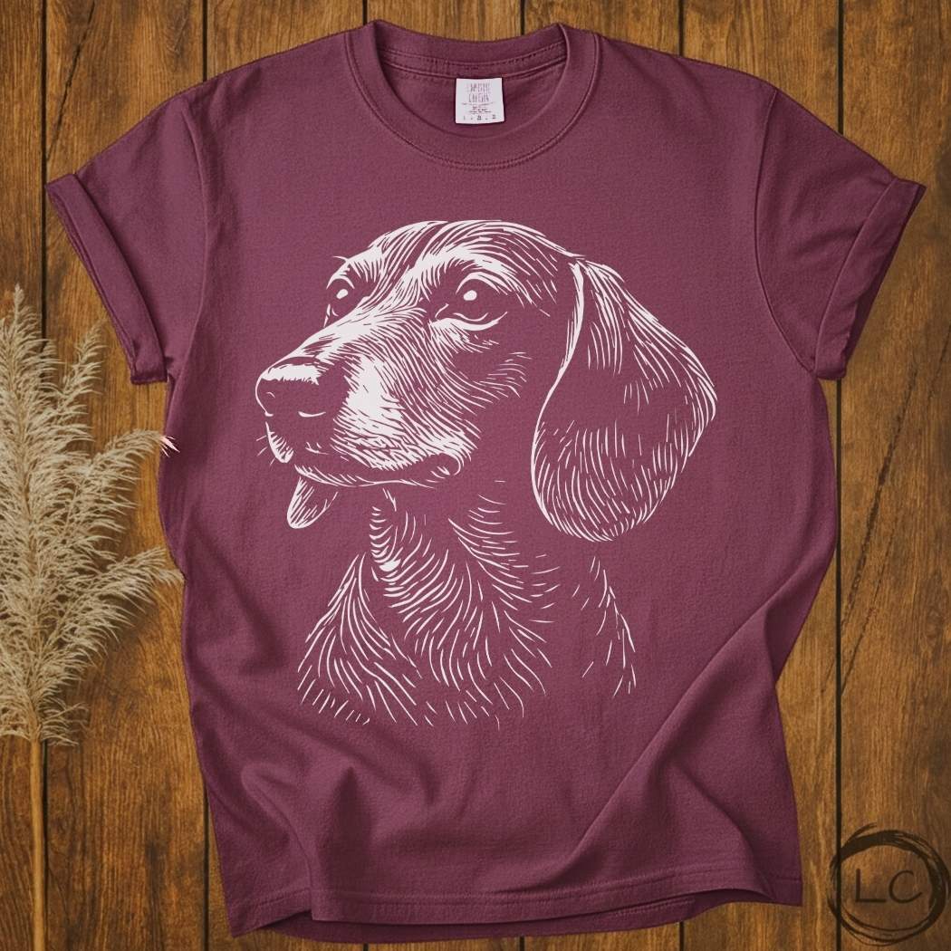 Dachshund Line Print T-Shirt
