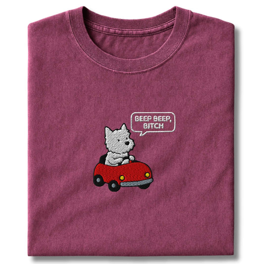 Embroidered Westie Road Rage T-Shirt