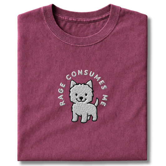 Embroidered Westie Rage Consumes Me T-Shirt