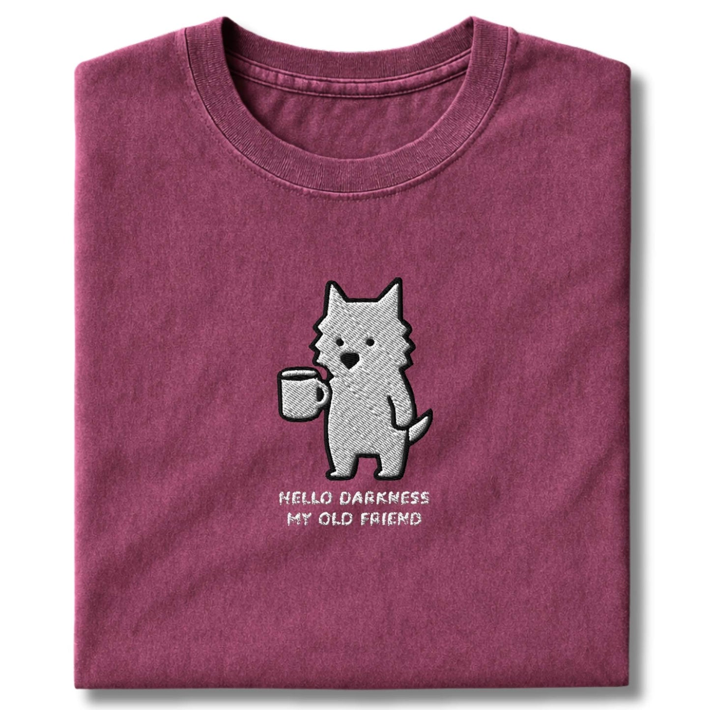 Embroidered Westie Hello Darkness T-Shirt
