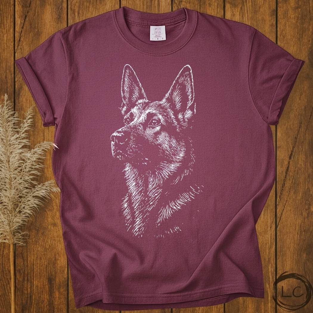 German Shepherd Line Print T-Shirt