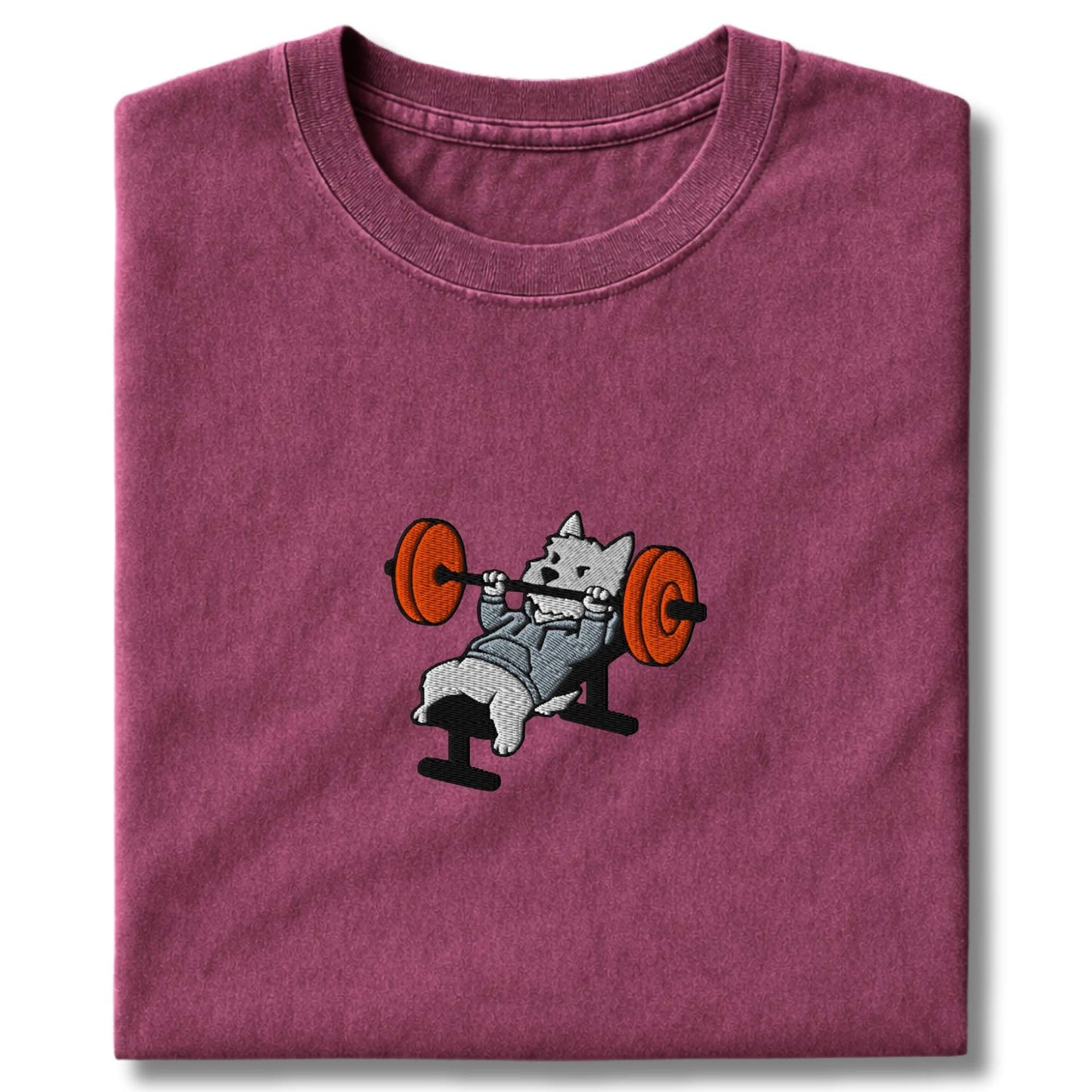 Embroidered Westie Bench Press T-Shirt
