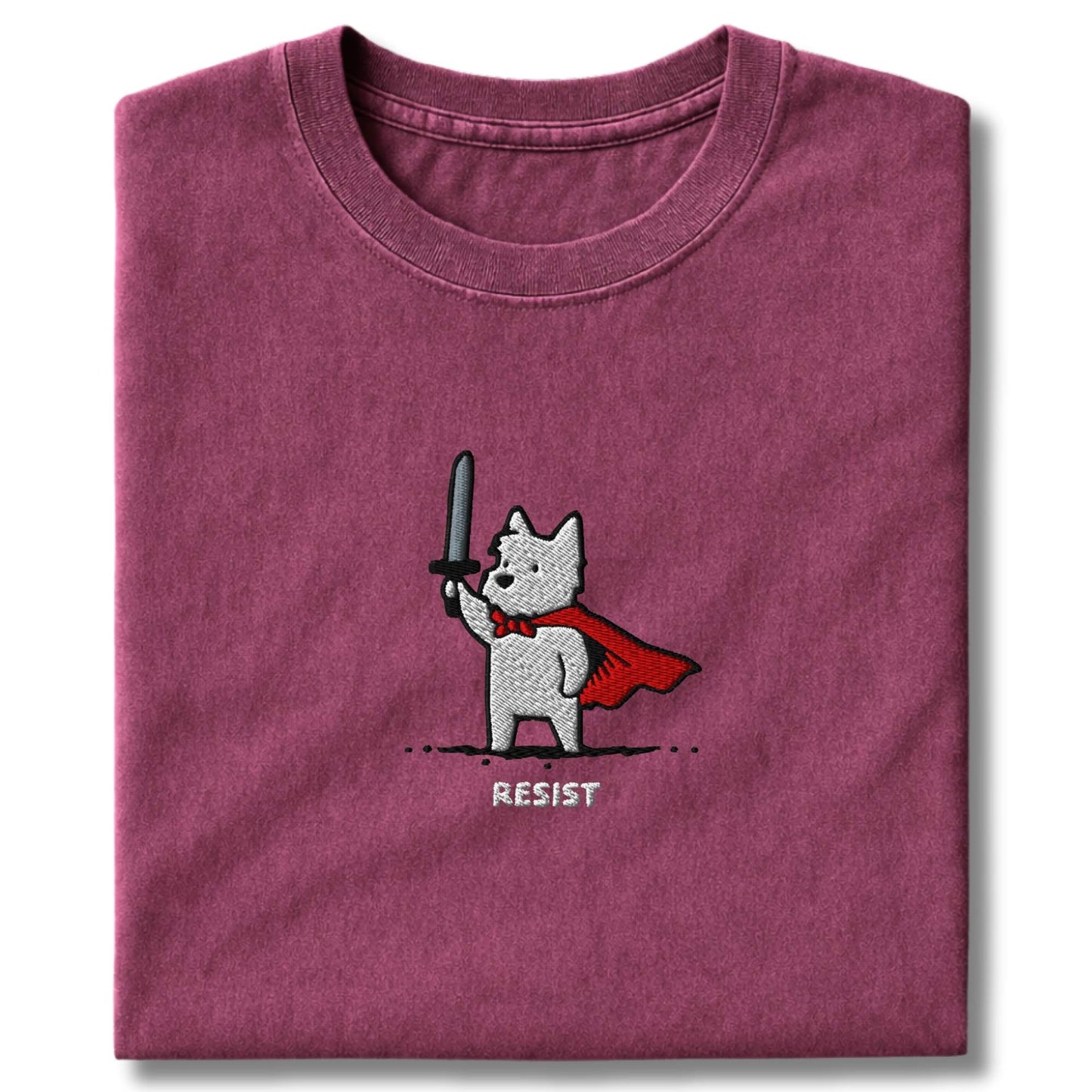 Embroidered Westie Resist T-Shirt
