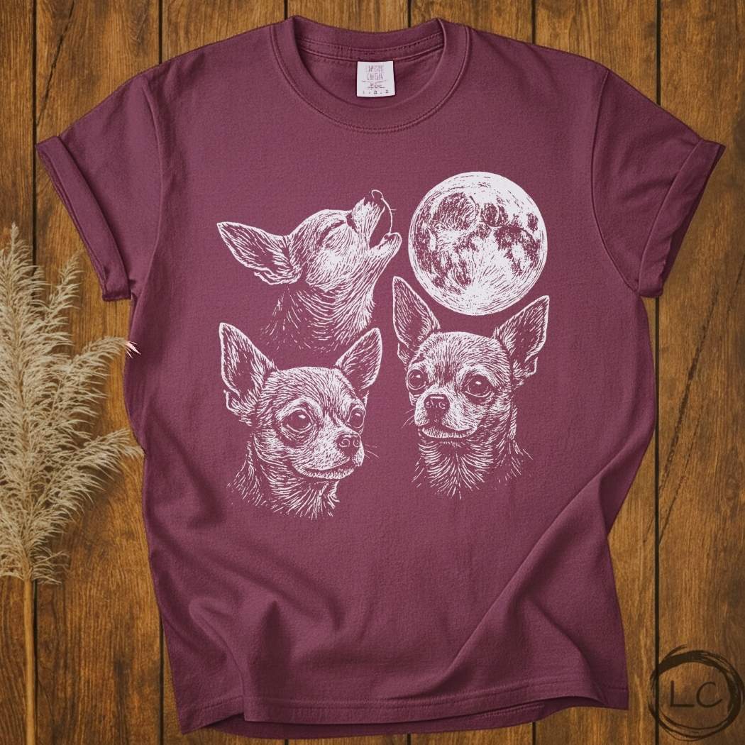 Three Chihuahua Moon T-Shirt