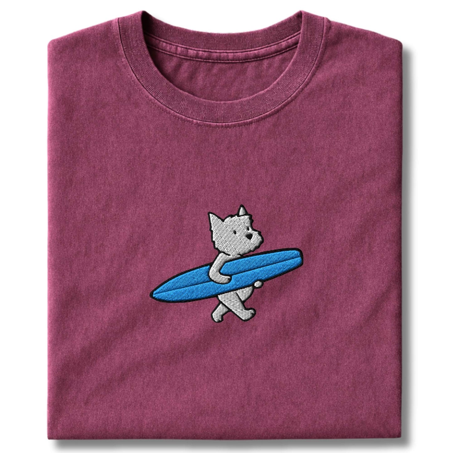 Embroidered Westie Surfer T-Shirt