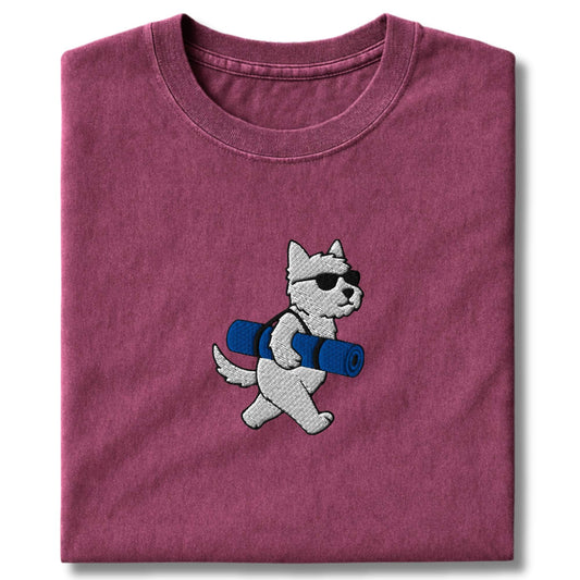 Embroidered Westie Yoga T-Shirt