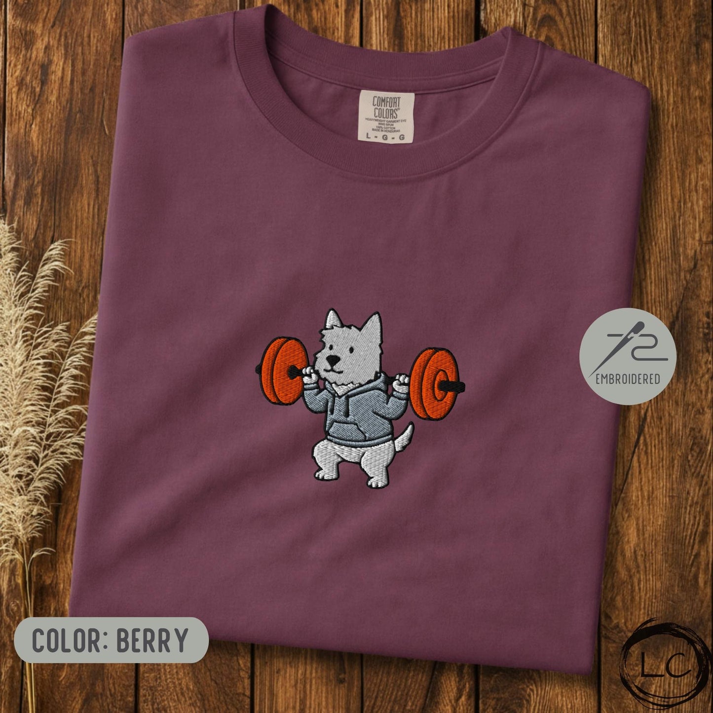 Embroidered Westie Bar Squat T-Shirt