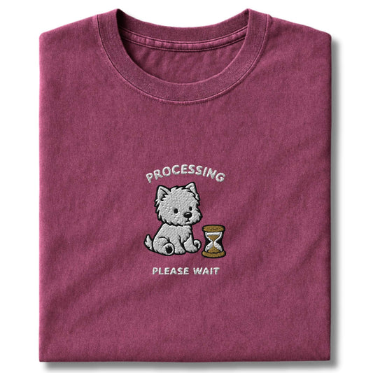 Embroidered Westie Processing T-Shirt