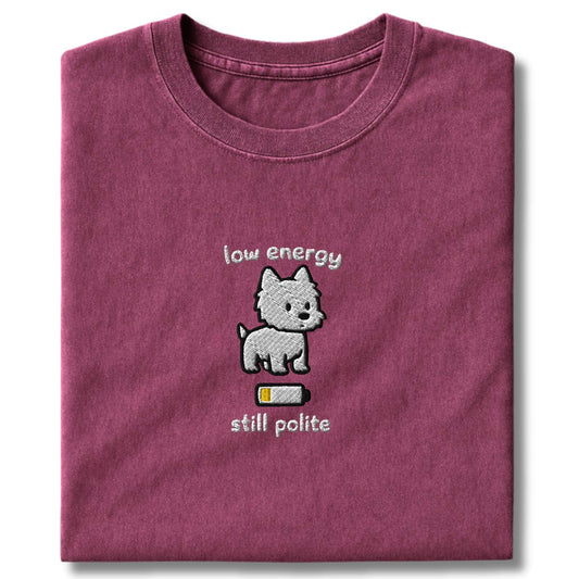 Embroidered Westie Low Energy T-Shirt