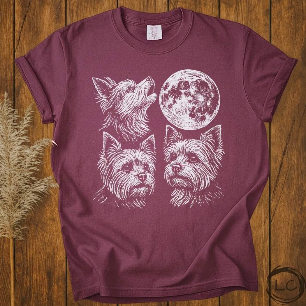 Three Yorkshire Terrier Moon T-Shirt