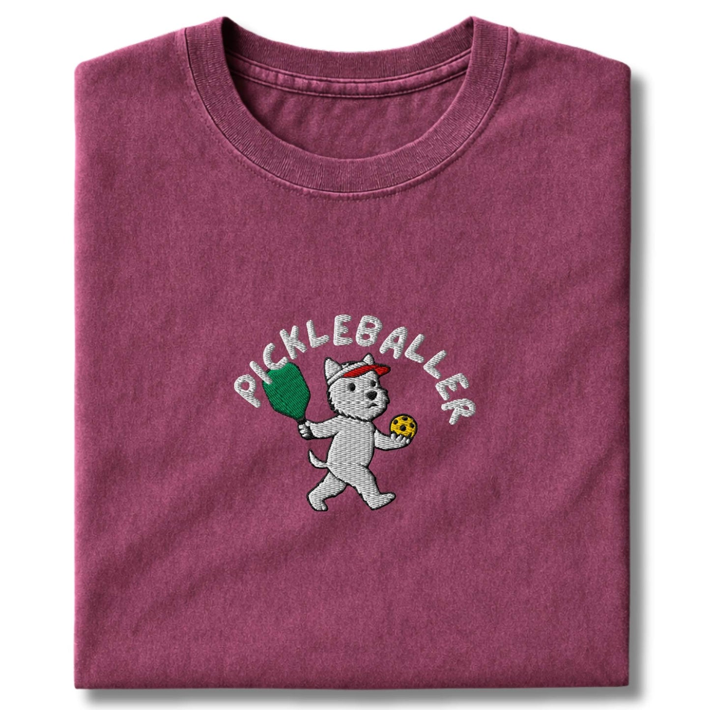 Embroidered Westie Pickleballer T-Shirt